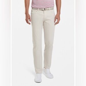 Peter Millar Five-Pocket Pant in Stone | Size 33 Waist 32 Length